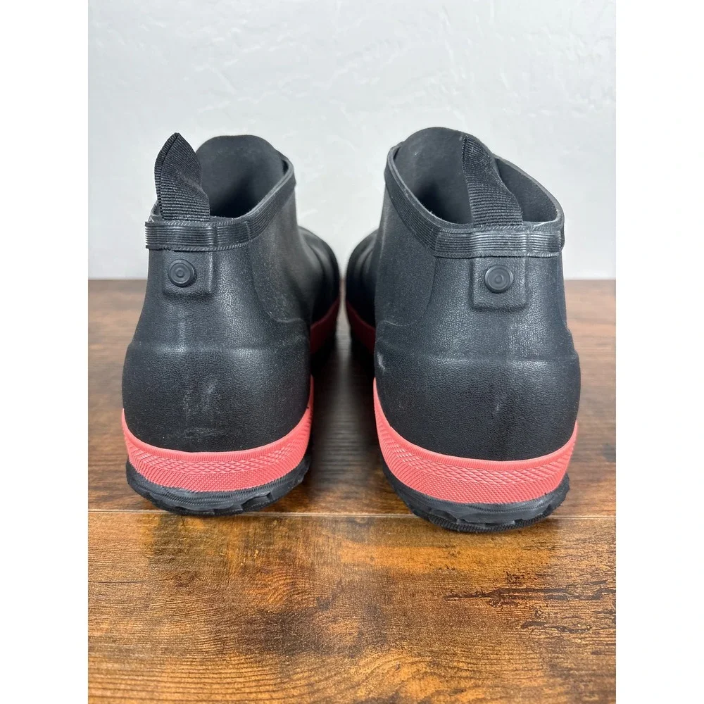 Bogs Overshoe Zip CT Waterproof Black Red Rubber‎ Work Boots Mens 9 Womens 10.5